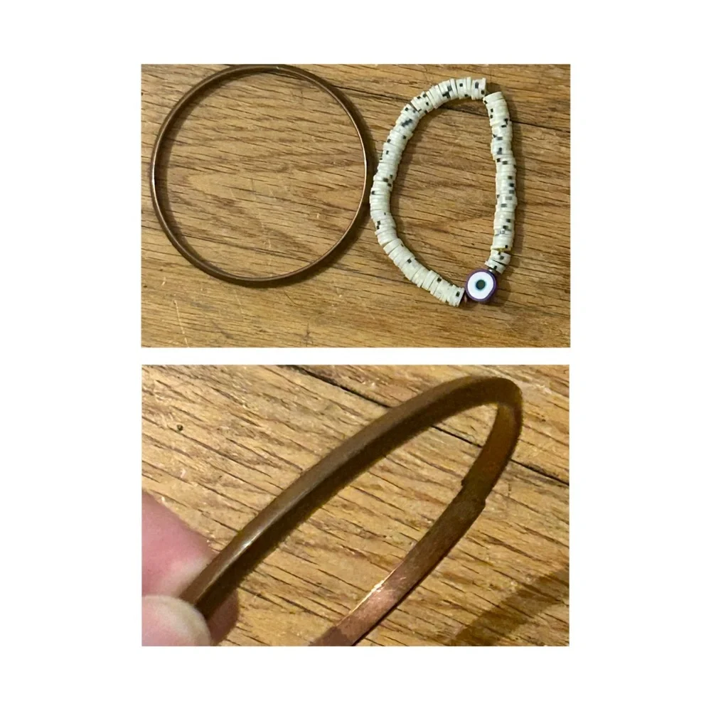 Brown and White Beaded Bracelets - Picture 3 of 6